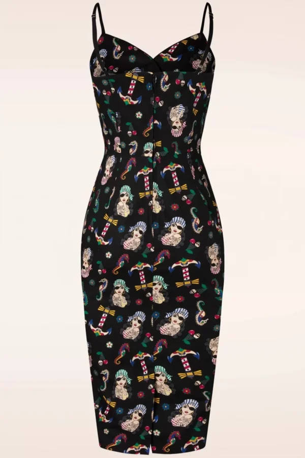 Anker Pin-Up Penciljurk In Zwart-Banned Retro Online