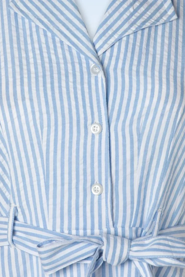 Ava Gestreepte Jurk In Lichtblauw-Circus Cheap