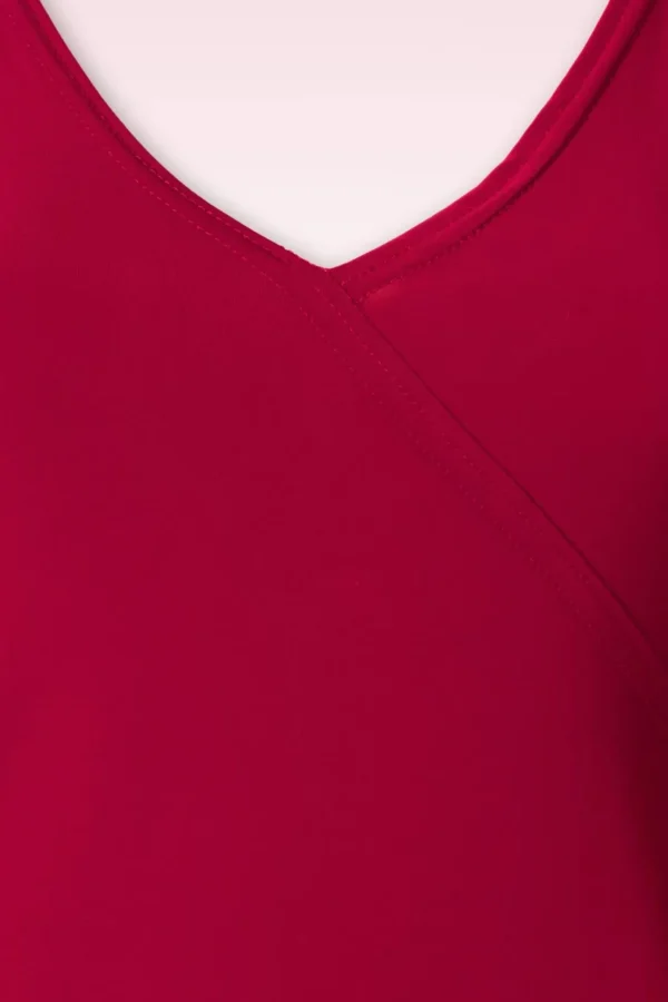 Belle Slinky Top In Rood-Vintage Chic for Topvintage Fashion