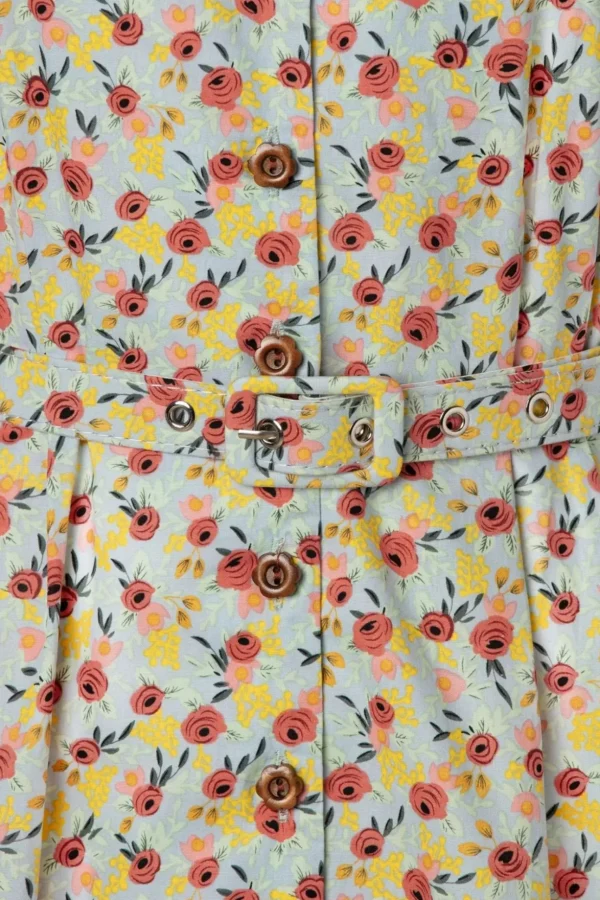 Blooming Swing Jurk In Blauw-Banned Retro Cheap