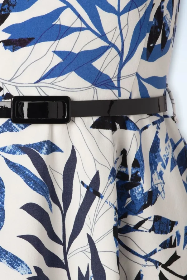 Blue Leaf Swingjurk In Wit-Vintage Chic for Topvintage Flash Sale