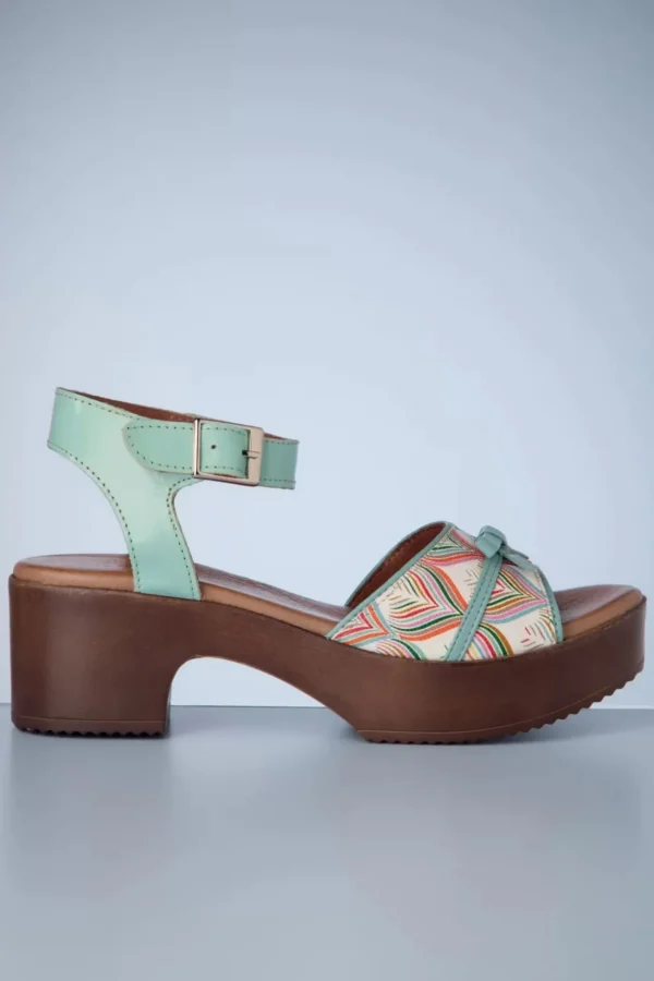 Bora Flower Platform Sandals In Ijsblauw-Nemonic Cheap