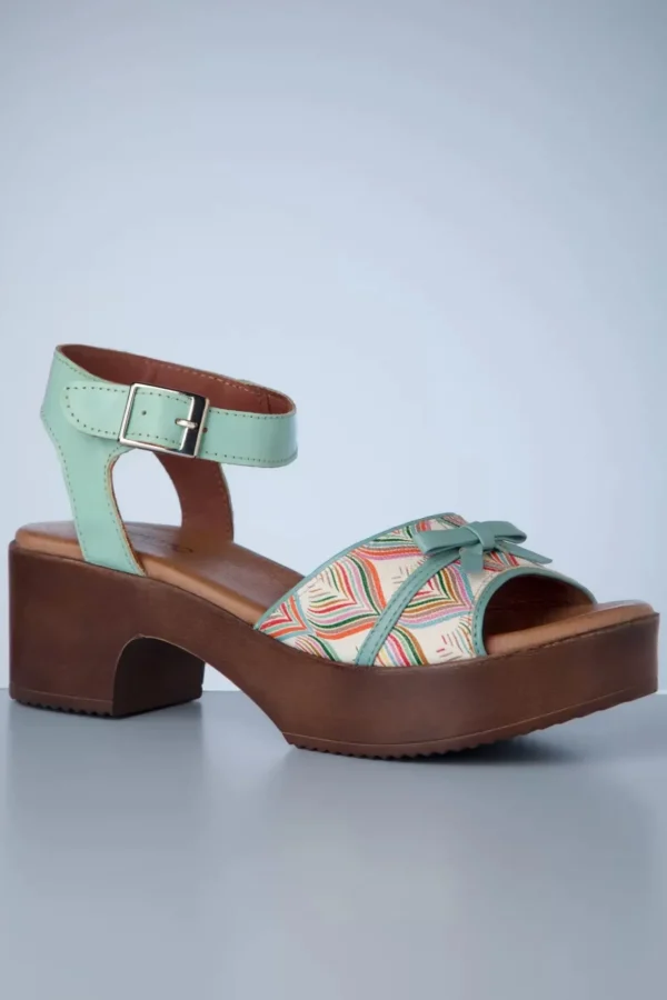 Bora Flower Platform Sandals In Ijsblauw-Nemonic Cheap