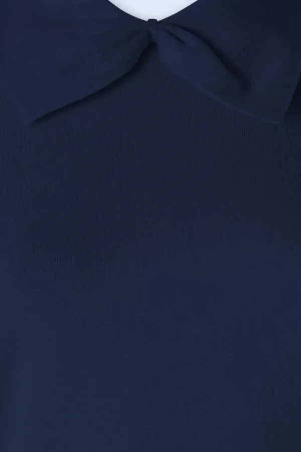 Bow Delight Jumper In Marineblauw-Banned Retro Outlet