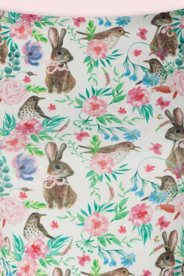 Bunny Hop Swing Jurk In Wit En Multi-Vintage Chic for Topvintage Best Sale