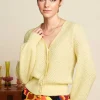 Cardi V Farfalle In Custard Geel-King Louie Flash Sale