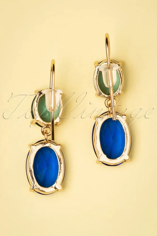 Carol Oorbellen In Goud En Blauw-Day&Eve by Go Dutch Label Hot