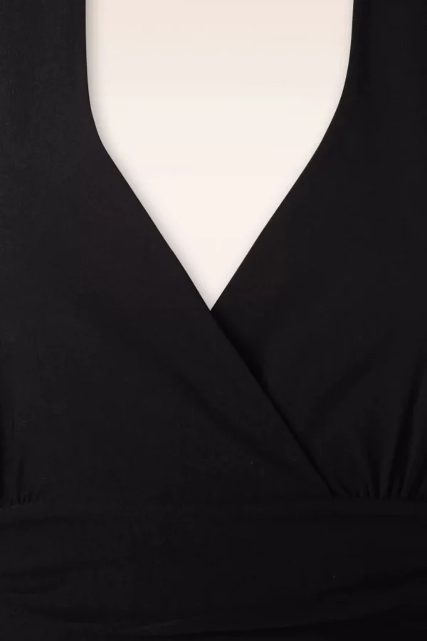 Cher Halter Pencil Jurk In Zwart-Vintage Chic for Topvintage Shop