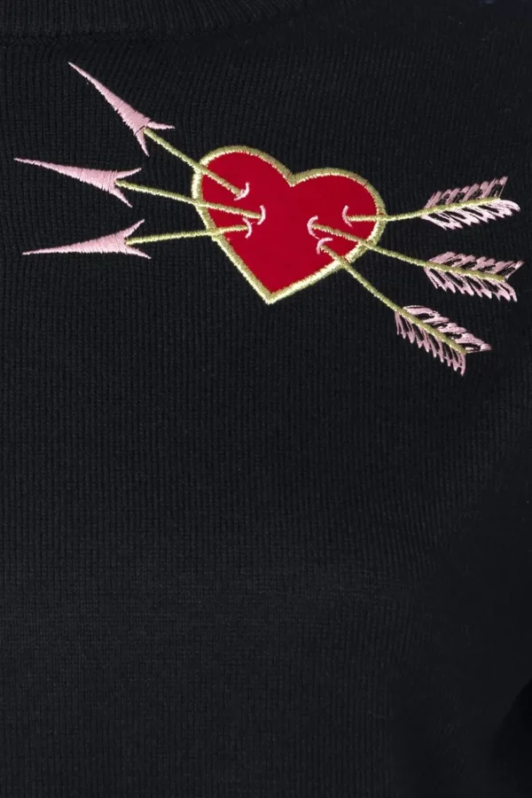 Chris Love Struck Gebreide Top In Zwart-Collectif Clothing Cheap