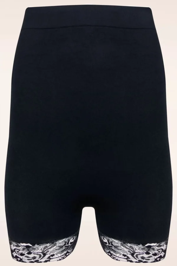 Comfort Kanten Hoge Short In Zwart-MAGIC Bodyfashion Clearance