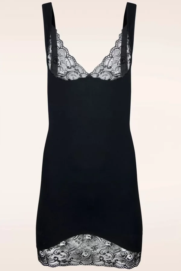 Comfort Kanten Jurk In Zwart-MAGIC Bodyfashion Discount