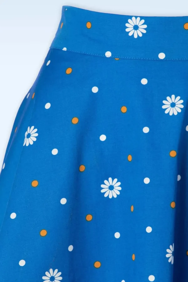 Daisy Days Swing Rok In Blauw-Banned Retro Store