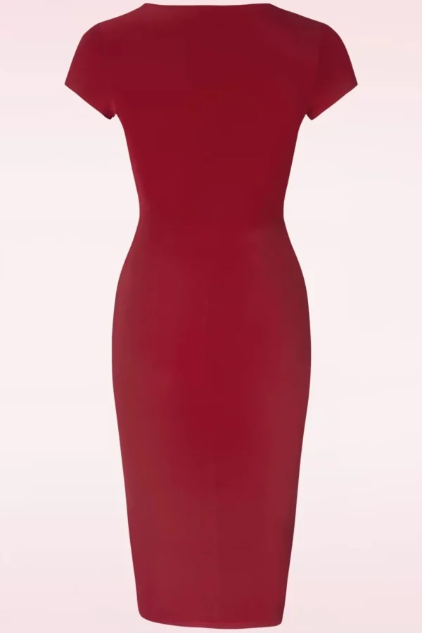 Darcy Pencil Jurk In Donkerrood-Vintage Chic for Topvintage Discount