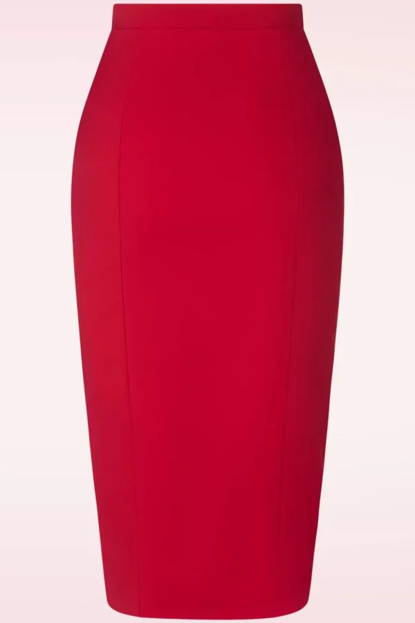 Dianne Pencil Rok In Rood-Glamour Bunny Business Babe Best