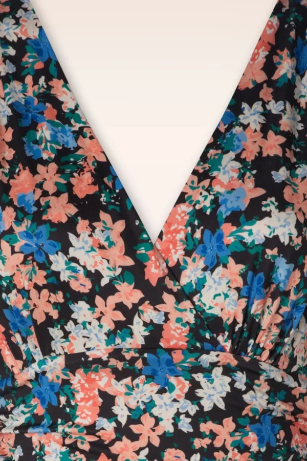 Ditsy Maxi Jurk In Zwart-Vintage Chic for Topvintage Best