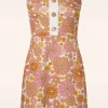 Donna Bloemen Jurk In Roze En Orange-Vintage Chic for Topvintage Best
