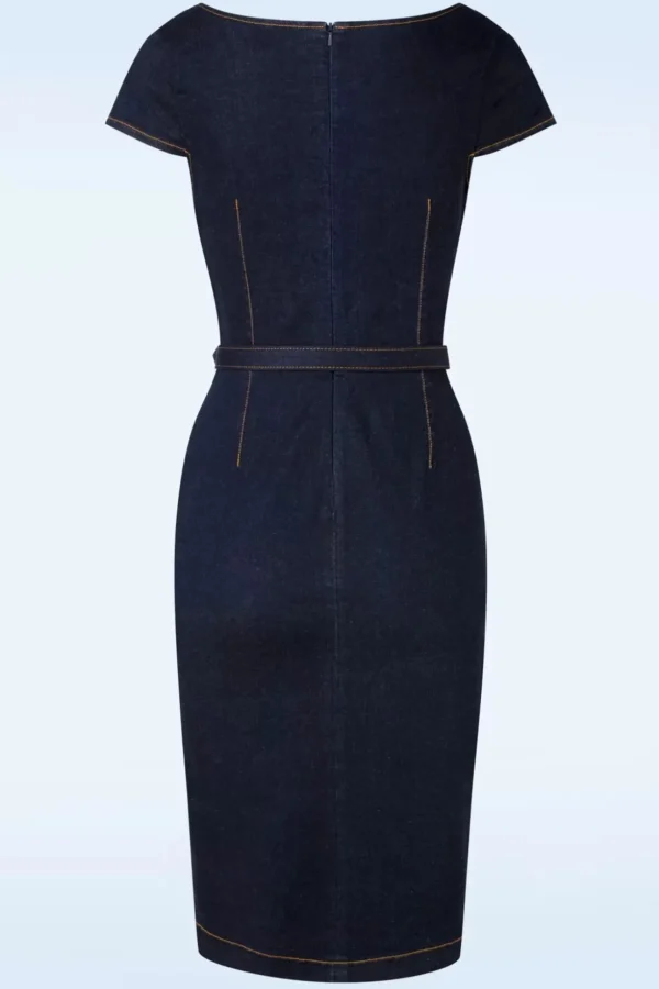 Eliose Pencil Jurk In Blauw-Rock-a-Booty Store