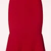 Ellie Crepe Pencil Rok In Rood-Vintage Chic for Topvintage Best