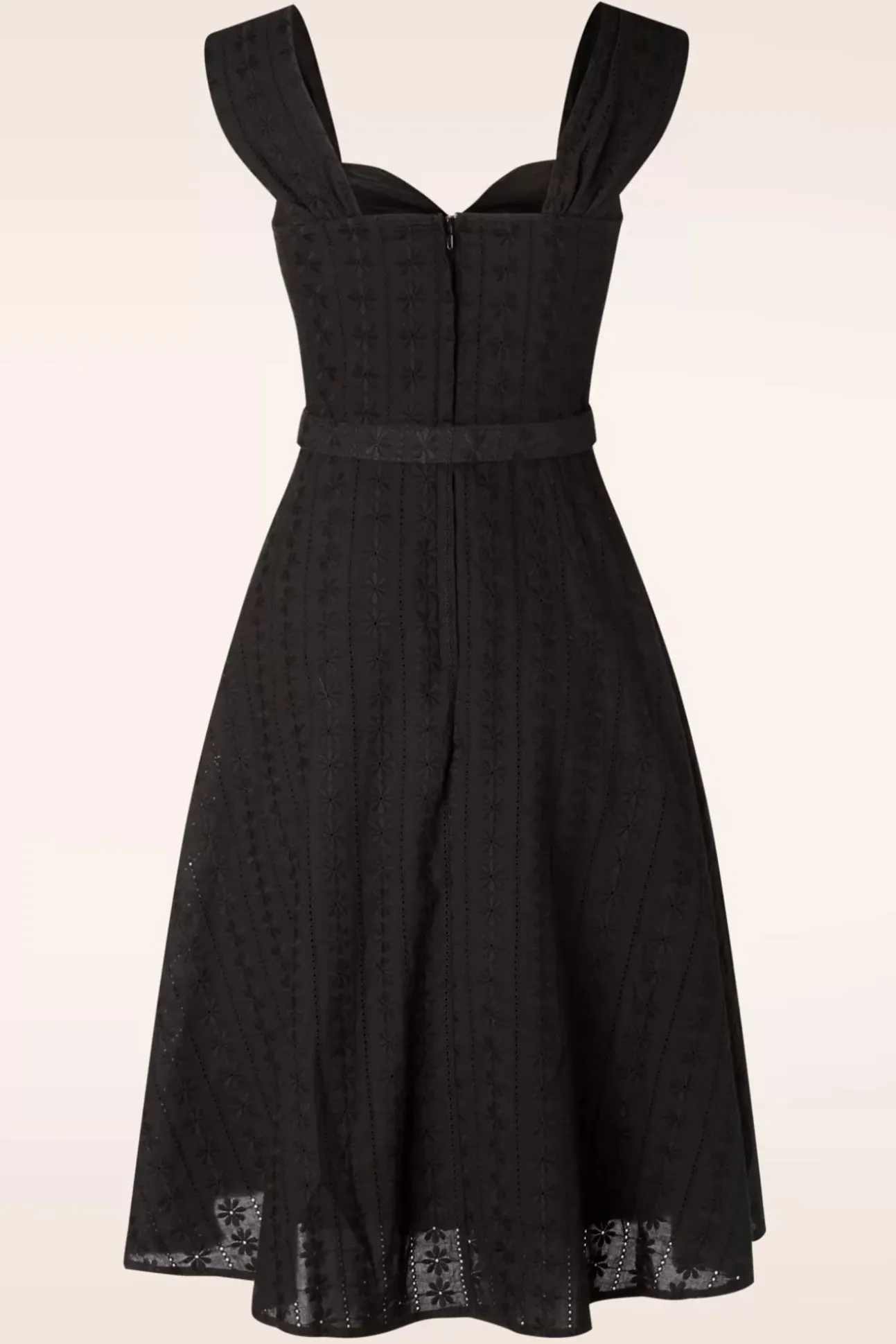 embroidery_summer_flare_j_1.webp Embroidery Summer Flare Jurk In Zwart-Vixen Best Sale