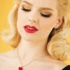 Emma Rose Parelketting In Rood-Sweet Cherry Flash Sale
