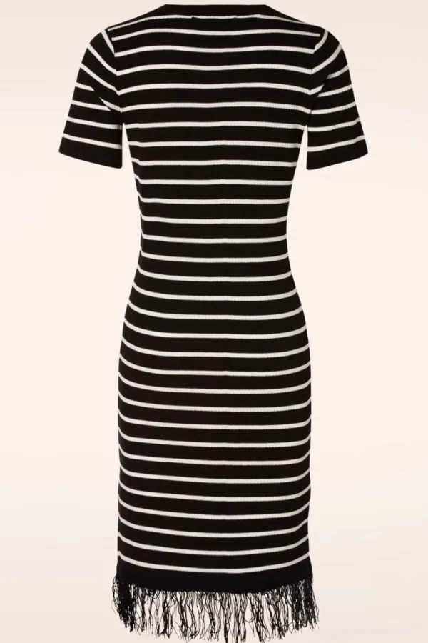 Ezra Midi Jurk In Zwart En Wit-Wild Pony New