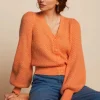 Farfalle V Cardi In Mock Oranje-King Louie Discount