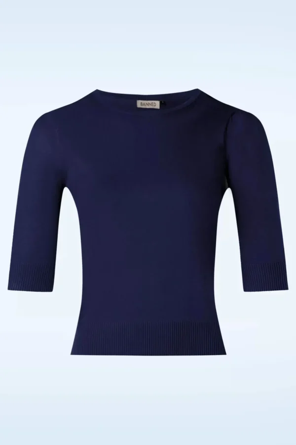 Grace Jumper In Marineblauw-Banned Retro Sale