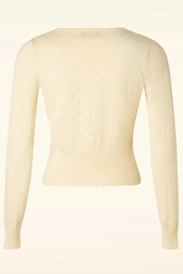 Heart Ajour Vest In Creme-King Louie Discount