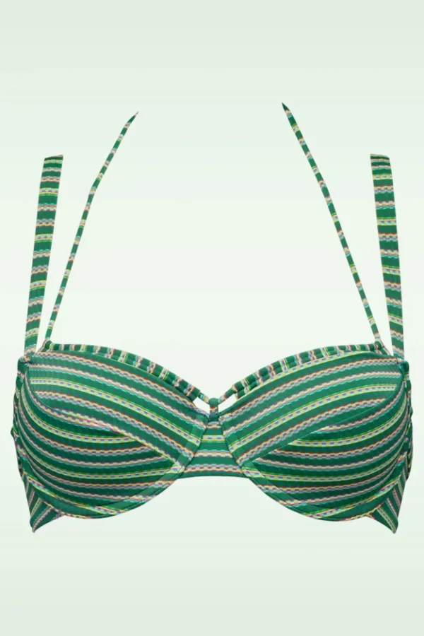 Holi Vintage Balconette Bikini Top In Botanisch Groen-Marlies Dekkers Hot