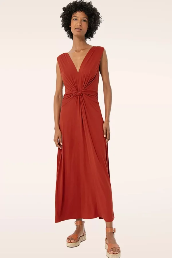 Jasmine Maxi Jurk In Steenrood-Surkana Clearance