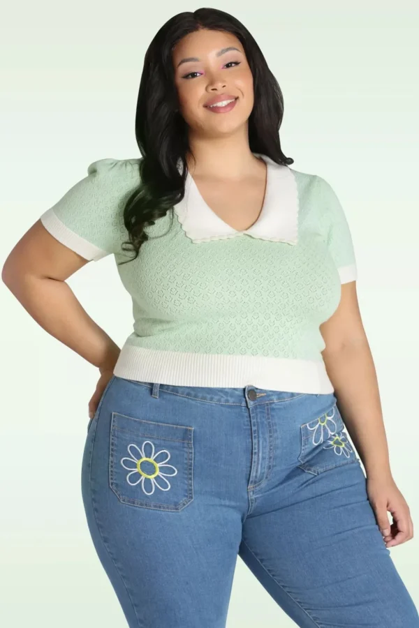 Joanie Top In Mint-Bunny Outlet