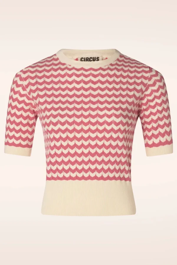 June Sweater In Gebroken Wit En Kers-Circus New