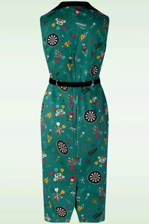 Keep Em Flying Pencil Jurk In Teal-Banned Retro Online