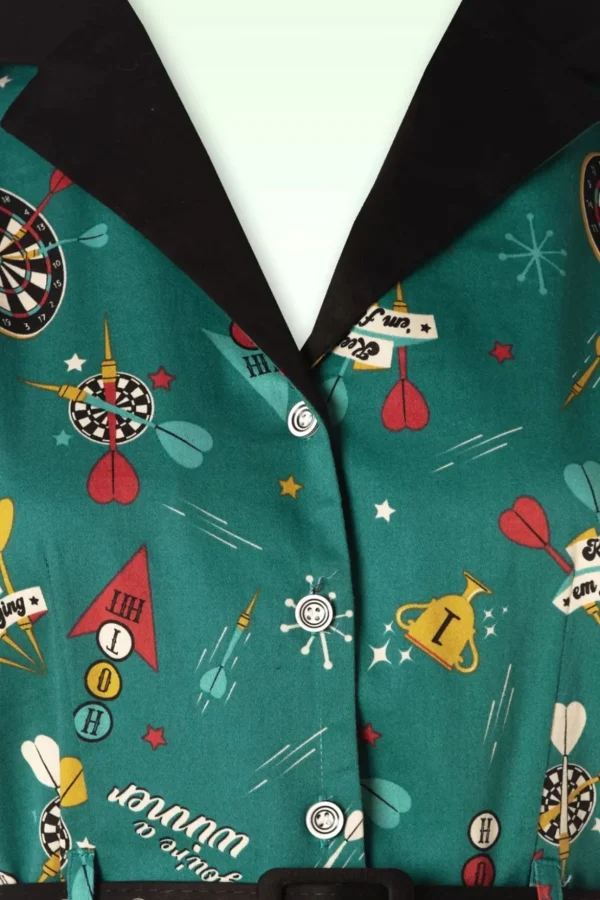 Keep Em Flying Pencil Jurk In Teal-Banned Retro Online