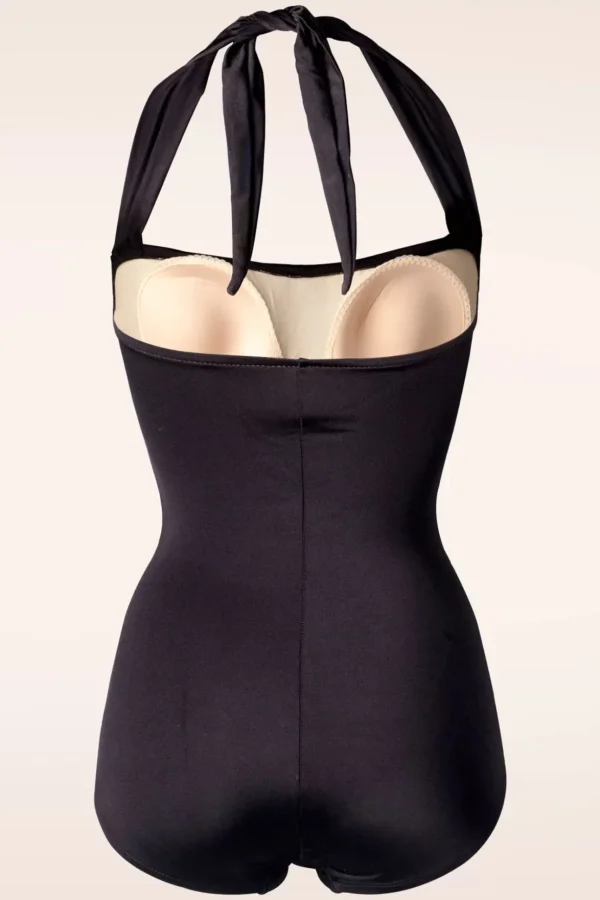 Klassiek Fifties One Piece Badpak Zwart-Esther Williams Store