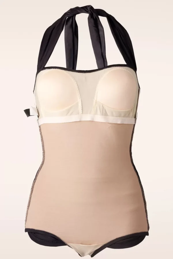 Klassiek Fifties One Piece Badpak Zwart-Esther Williams Store