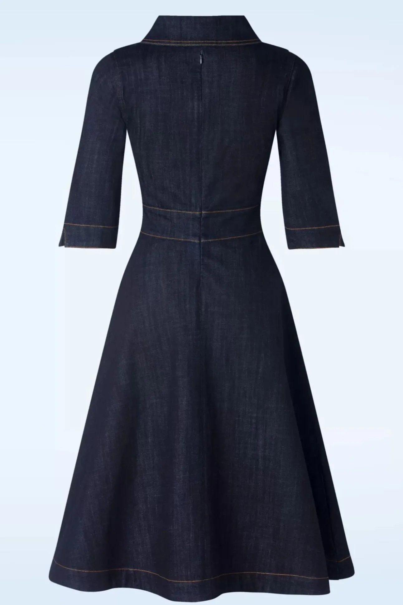 lauren_swing_jurk_in_donk_5.webp Lauren Swing Jurk In Donkerdenim-Rock-a-Booty Online