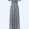 Laurie Maxi Jurk In Circle Geo Print-Vintage Chic for Topvintage Fashion