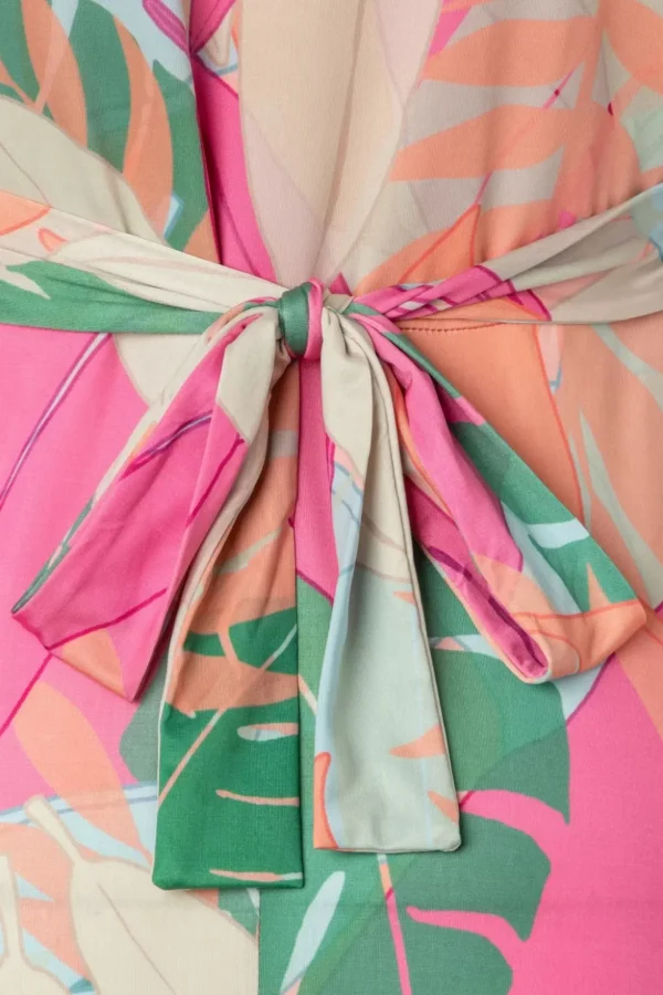 Laurie Maxi Jurk In Multi Pastle Leaves-Vintage Chic for Topvintage Hot