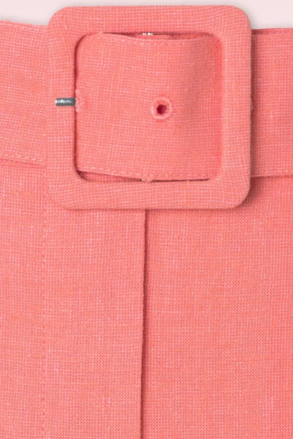 Lou Linnen Short In Koraal-Cloud9 Shop