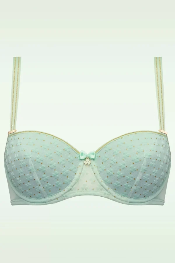 Lucky Clover Padded Balcony Bh In Mintgroen En Goud-Marlies Dekkers Cheap