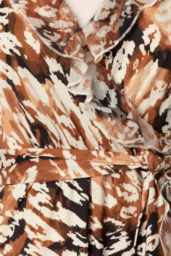 Lyla Luipaard Maxi Jurk In Bruin-K-Design Clearance