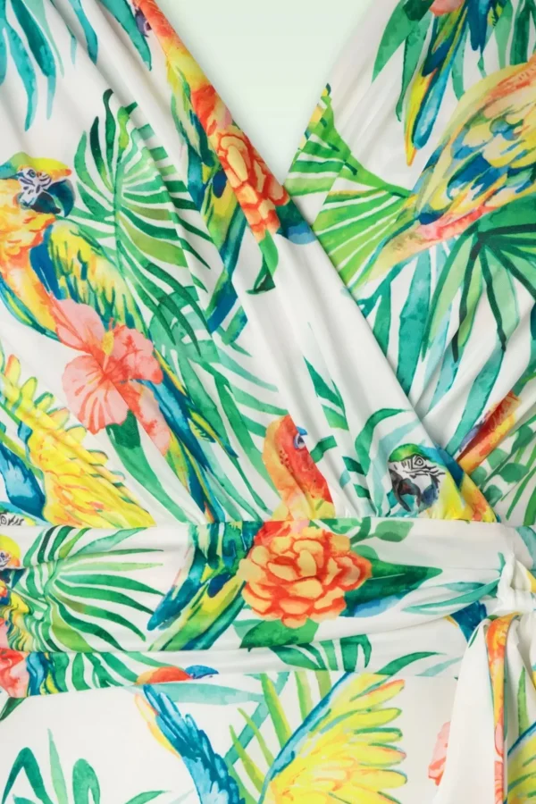Malia Tropical Parrot Maxi Jurk In Multi-Vintage Chic for Topvintage Best Sale