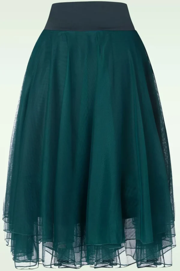 Mendy Mesh Gelaagde Rok In Petrol-LaLamour Hot