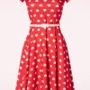 Minnie Hearts Swing Jurk In Rood-Vintage Chic for Topvintage Best Sale