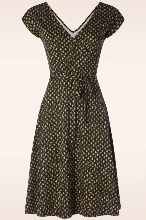 Mira Minerva Jurk In Zwart-King Louie Discount