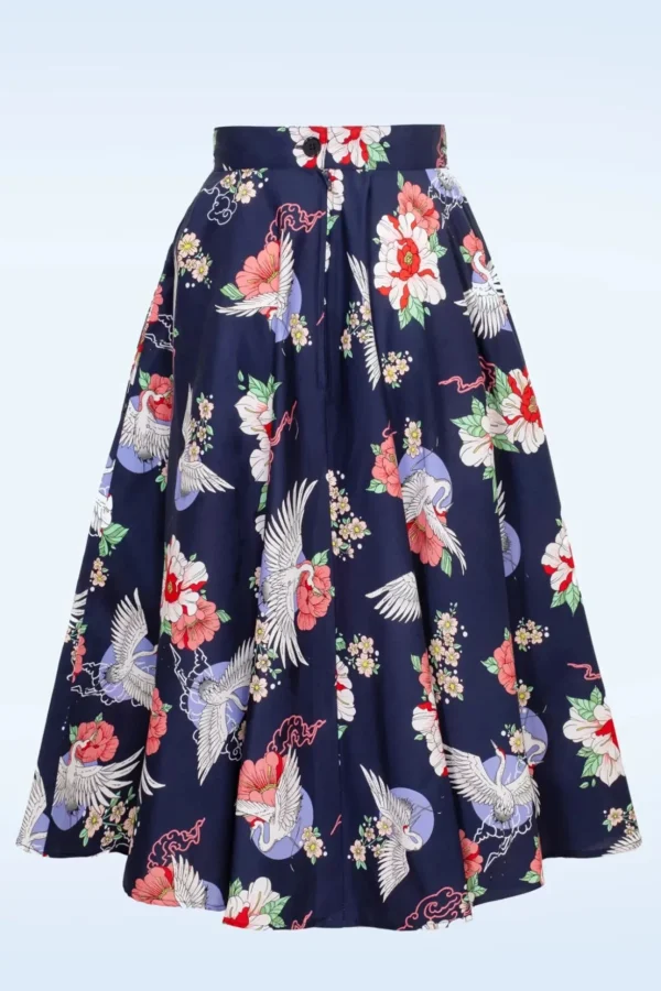 Misa Swing Rok In Marineblauw-Bunny Store