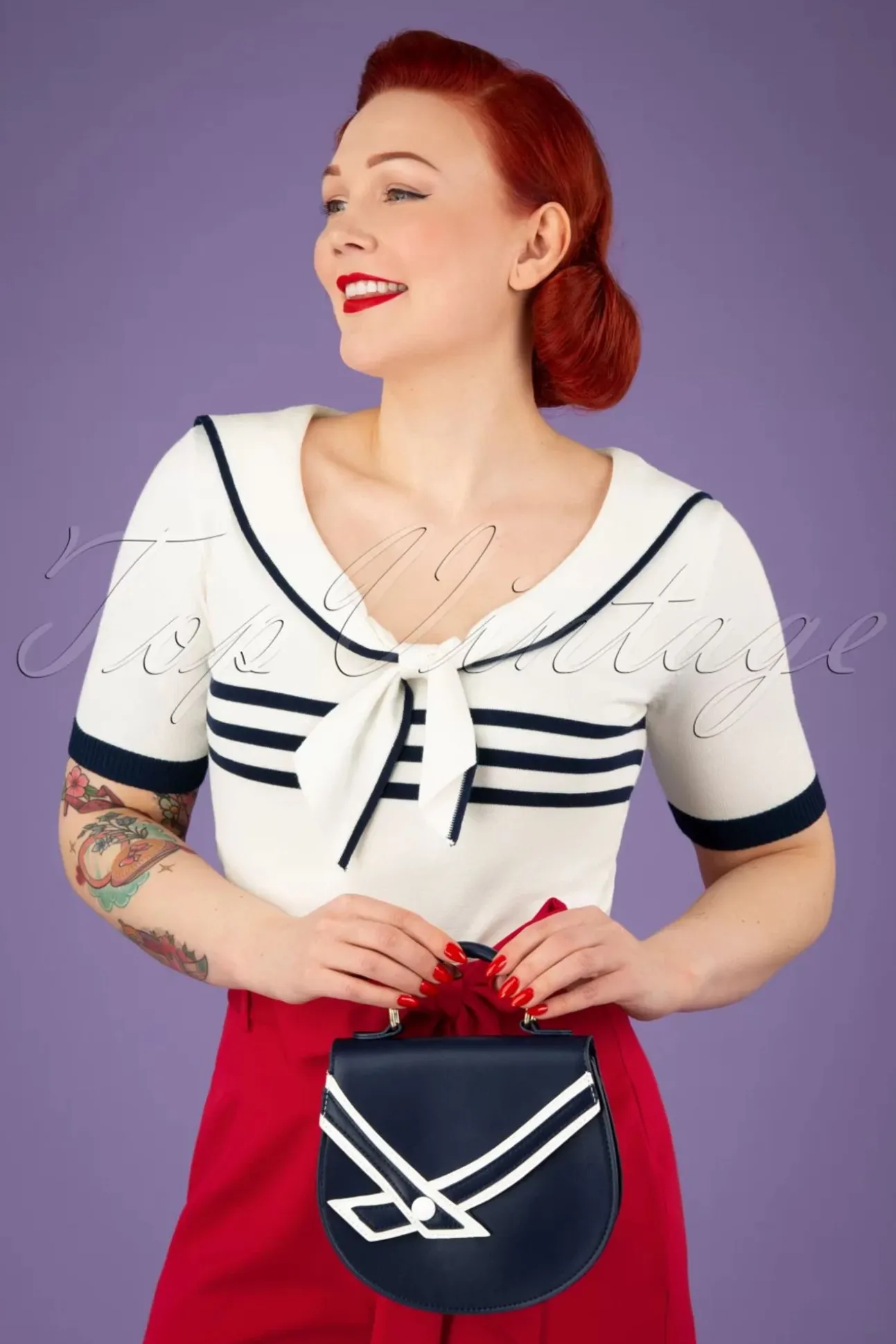 nautical_kelly_lee_handta_1.webp Nautical Kelly Lee Handtas In Marineblauw-Banned Retro Best Sale