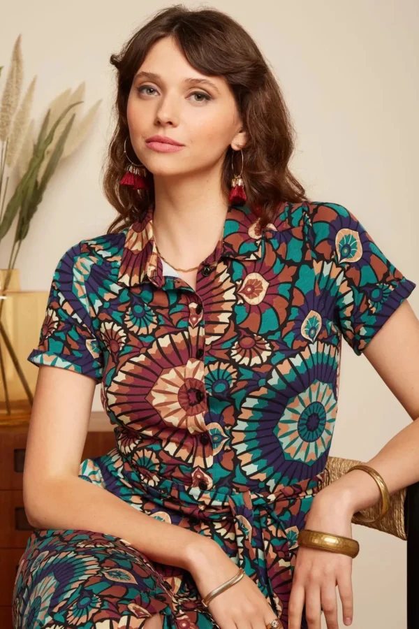 Olive Torini Midi Jurk In Avondblauw-King Louie Shop