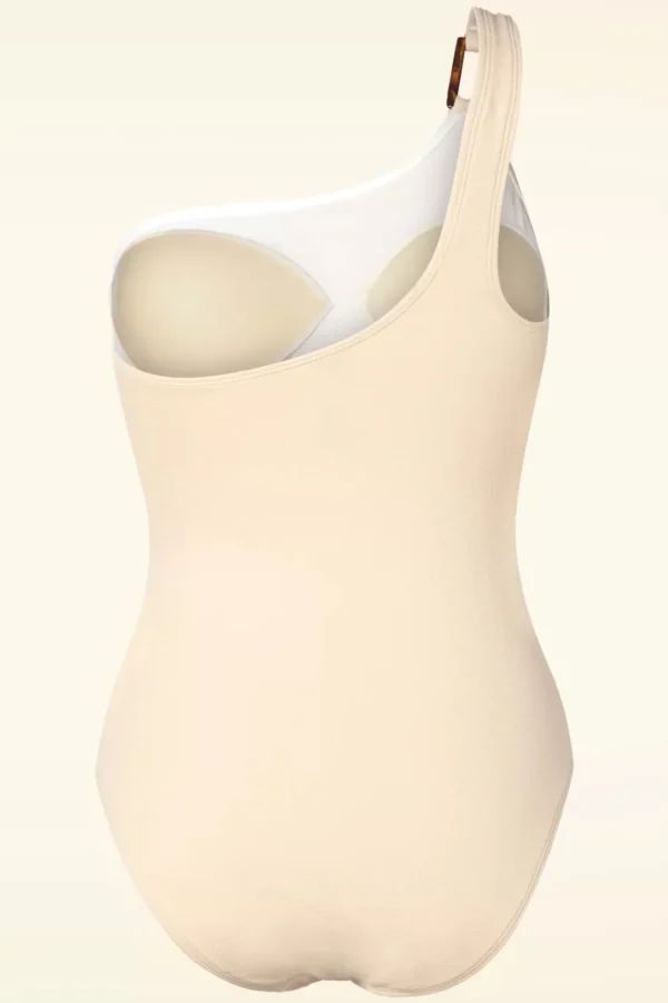One Shoulder Badpak In Ecru-TC Beach Best Sale